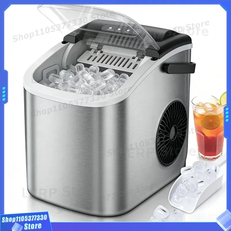 Commercial Ice Maker Machine 26lbs 24H Stainless Steel Undercounter Ice Producer for Bar Coffee Shop Restaurant Kitchen Use