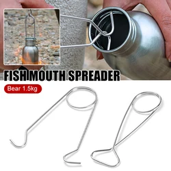 Portable Fish Mouth Spreader Stainless Steel Fishing Decoupling Device Fish Mouth Opener Water Bottle Hanger Camping Accessories