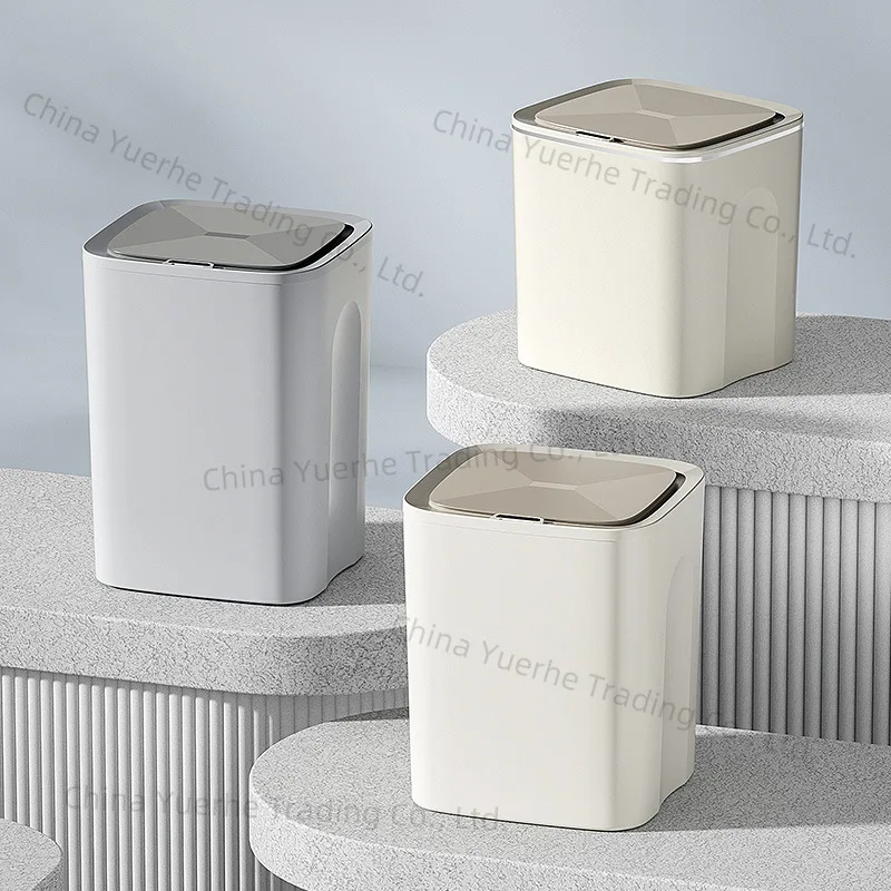 Smart trash can automatic induction flip cover home office waterproof bathroom electric toilet with lid wholesale