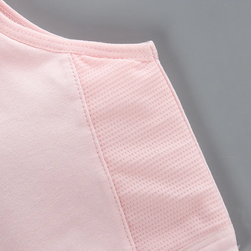 Girls Bra Puberty Students Pure Cotton Mesh Summer Breathable Vest Underwear for Junior and High School Students KF931