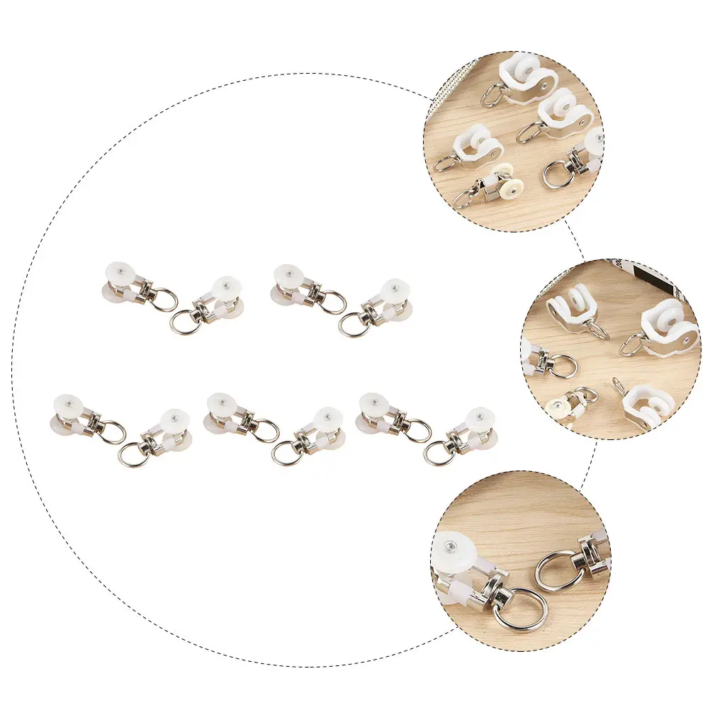 

20 pcs Curtain Track Pulley Wheel Runners Gliders Wheeled Carriers Drapery Rail White Alloy Sturdy Home Decoration Window