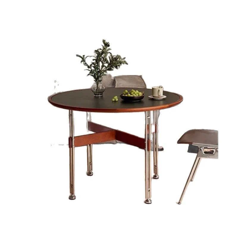 High-end round table simple retro cherry swatch dining table small apartment dining table medieval