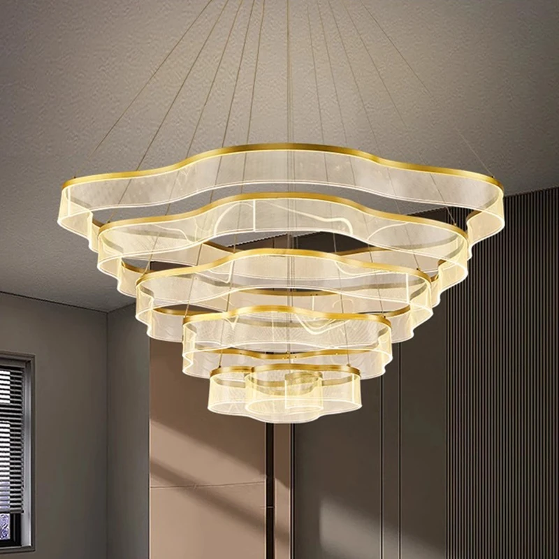 

Nordic Unrivalled Lustre - Discover our collection of exquisite, dimmable chandelier ceiling lights. Acrylic Circular Wave Light