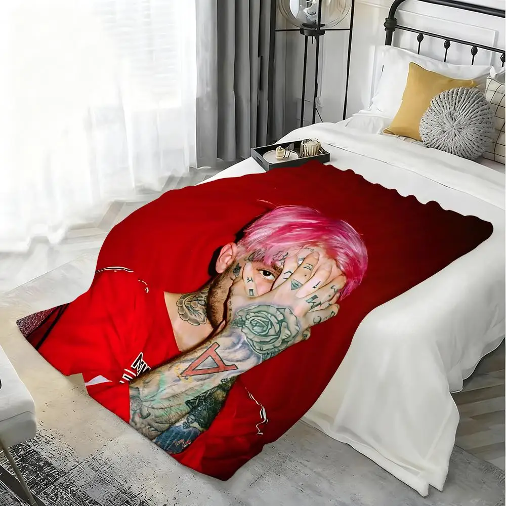 rapper LIL peep Throw Flannel 240g Blanket Soft Skin-friendly For Sofa Nap Air-Conditioned Room