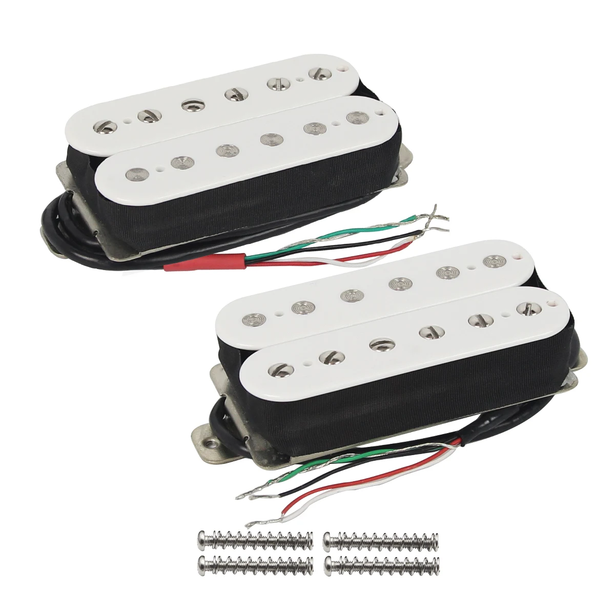 FLEOR Set of Alnico 2 Neck & Bridge Guitar Pickup Humbucker Pickups Double Coil Guitar Parts, Zebra/Black/White for Choose