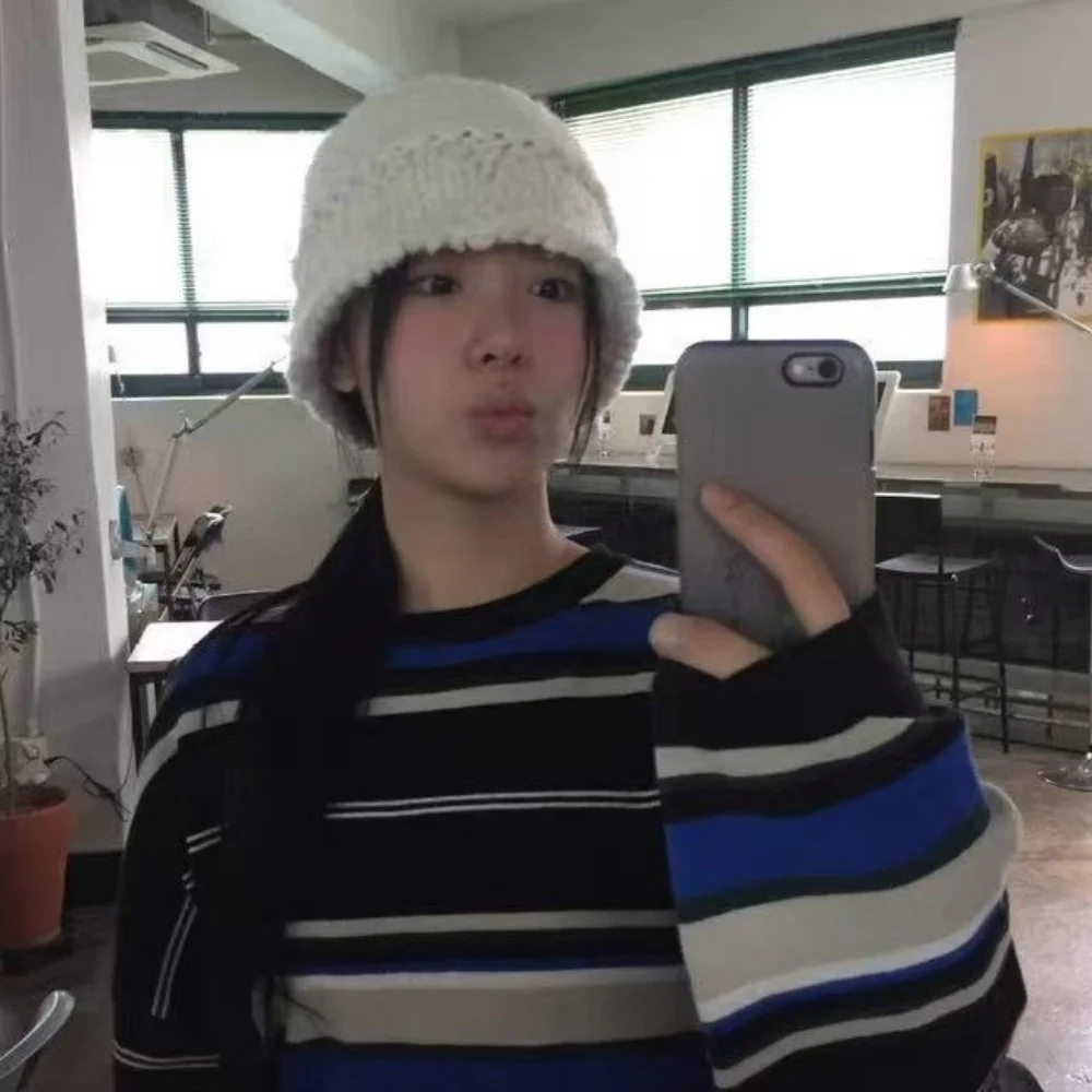 المرأة اليدوية محبوك دلو القبعات الشتاء الدافئة صياد قبعات للجنسين في الهواء الطلق Coldproof الدراجات التزلج الباردة قبعة سيدة بنما Gorros #2