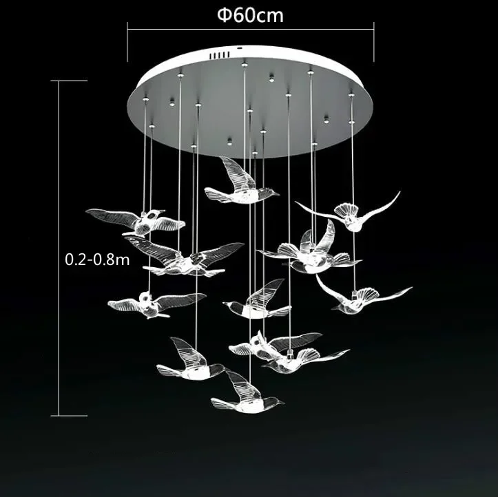 

Nordic LED Bird Lamp Acrylic Bird Pendant Lights for Living Room Dining Room Bedroom Hanging Lamps Home Decor Lighting Fixtures