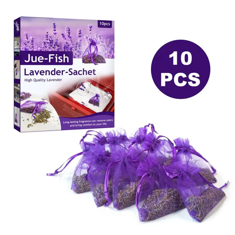 Natural Lavender Bud Sachets Dried Flower Sachet Bag Aromatherapy Aromatic Household Wardrobe Car Lavender Air Fresheners