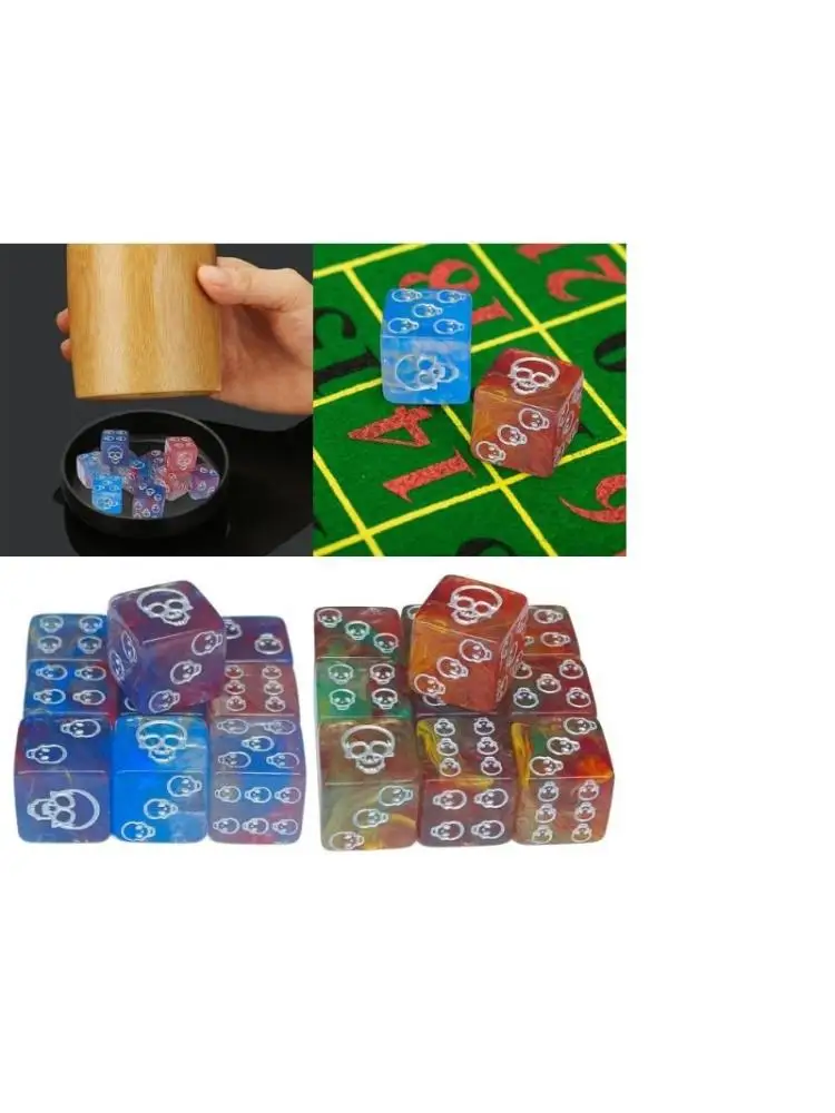 

10Pcs Acrylic 6 Sided Round Corner Dices for Table Game, Classroom Teaching