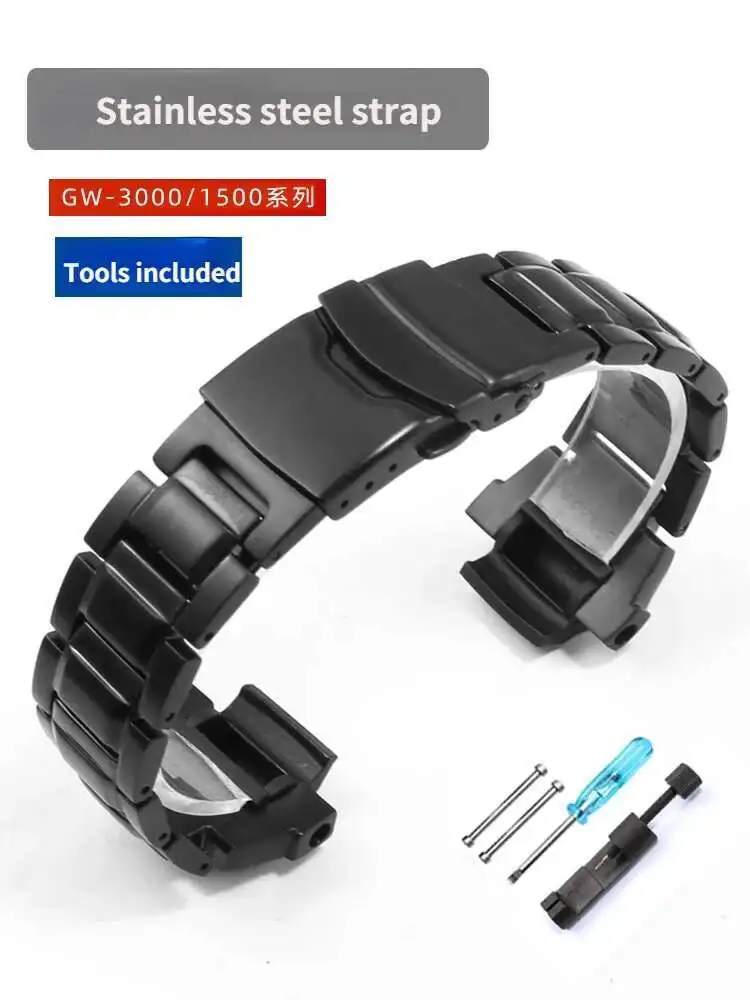 

Stainless Steel Watch Band For GW-3000B 3500B 2500B 2000G-1500B Black Metal Bracelet
