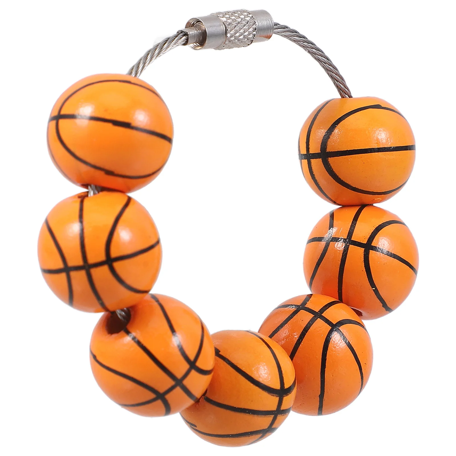 

Fashionable Beach Bag Charm Wooden Beaded Sports Ball Pendant Hanging Decor Accessory for Tote Bag Statement Piece