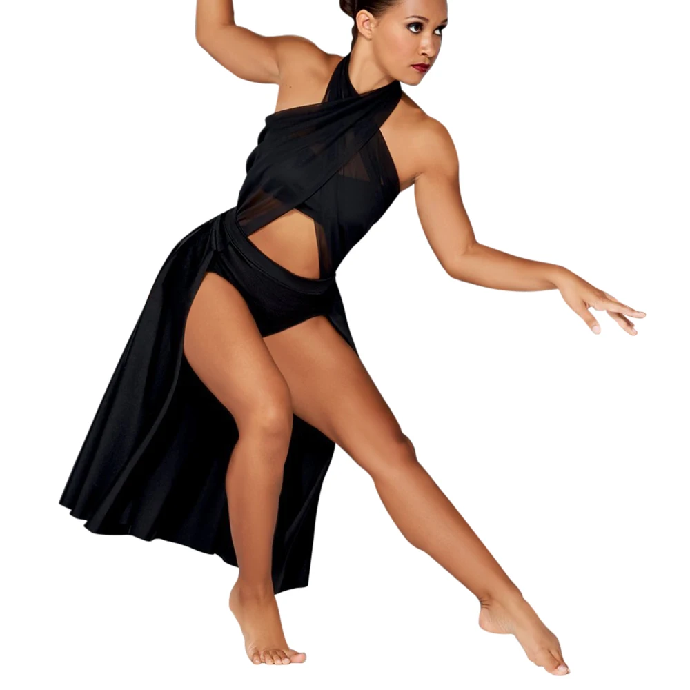 MiDee الحديثة ملابس رقص الباليه الفتيات النساء متقاطع الرسن أكمام فستان المعاصرة الغنائية مرحلة الأداء وتتسابق #3