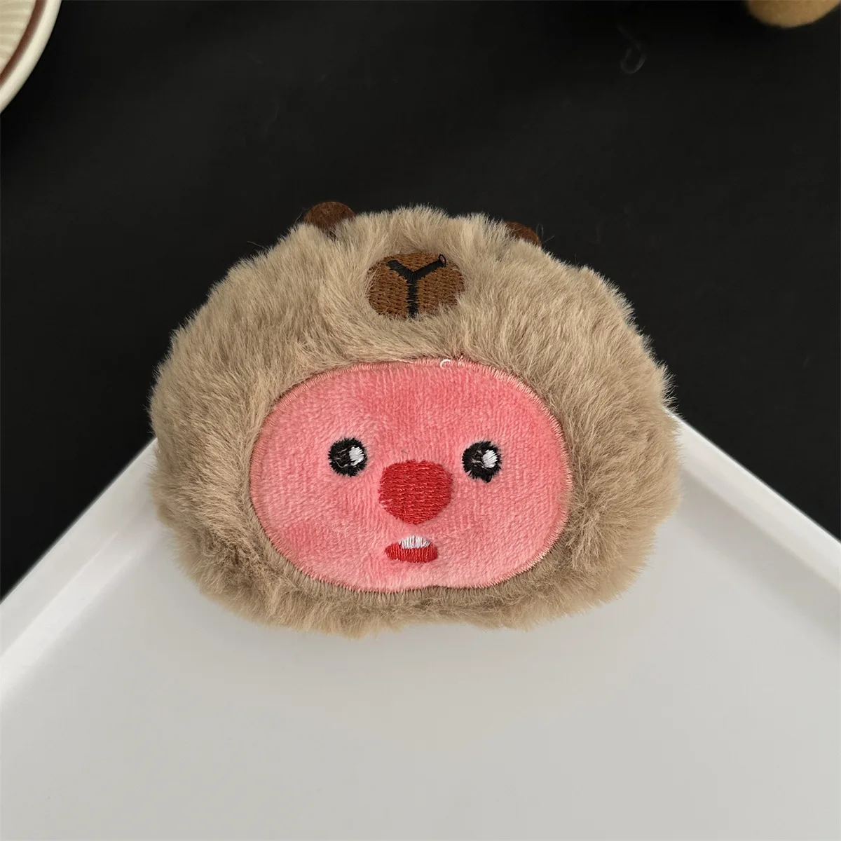 Cute Capybara Animal Plush Doll Brooch Fluffy Soft Stuffed Clothes Badge Pins Kapibala Brooch Backpacks Decoration Accessories