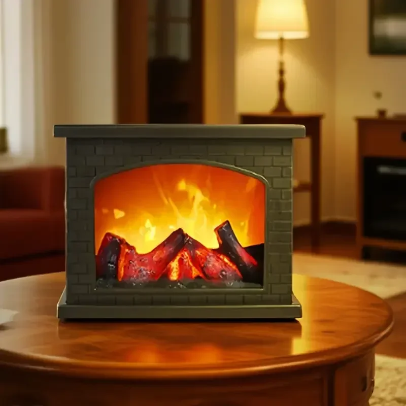 Linterna de llama LED, lámpara de simulación de chimenea, luz de mesa alimentada por batería recargable por USB para decoración de dormitorio y patio