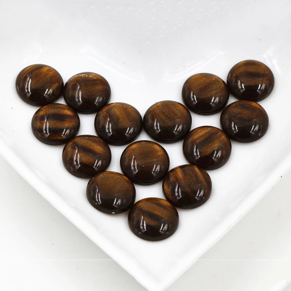 New Fashion 40pcs 12mm Amber  Style Color High Quality Flat Back Resin Flower Cabochons Cameo  G4-37