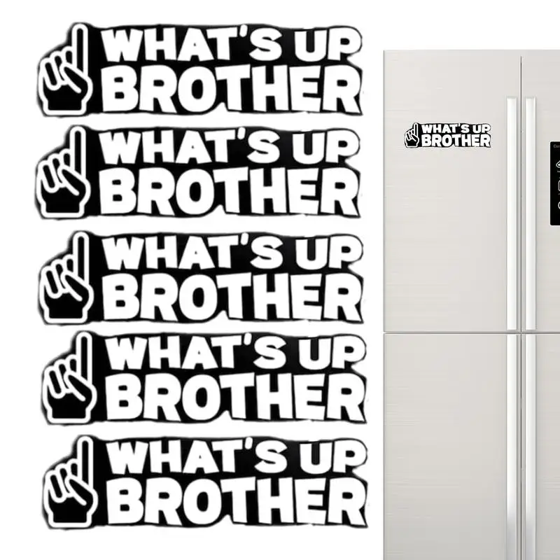 What's Up Brother Bumper Sticker 5pcs Car Sketch Decal Funny Waterproof Stickers Unique Funny Sketch Sticker Decal For Laptop