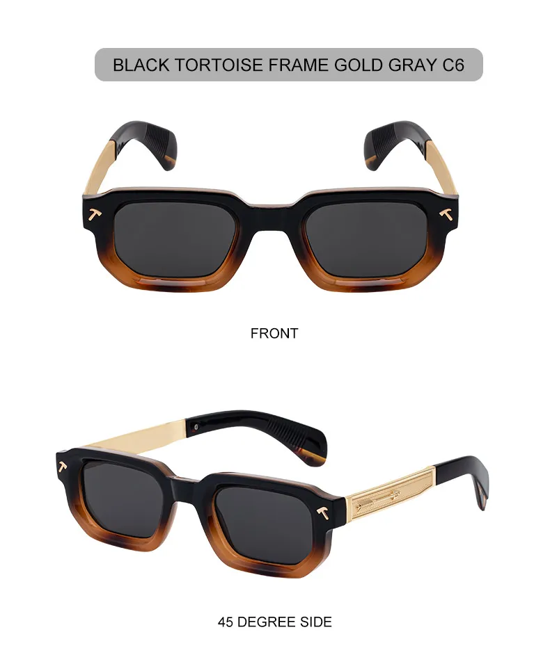 Polarisierte Quadratische Punk-Sonnenbrille für Herren 2026 Luxusmarke Klassische Rechteckige Sonnenbrille UV400 Fahrbrille Modische Outdoor-Brille – Detail 18