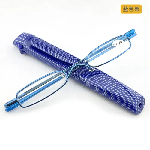 Imagen 2 del producto Flip Top Cover Moda Mini Marco de Primavera Gafas de Lectura Lente de Resina Bolígrafo Portátil Gafas de Lectura para Hombres y Mujeres Oculos Gafas