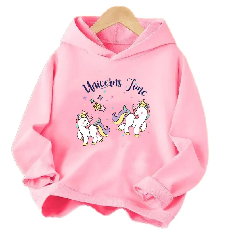 Niedliche Einhorn Kleidung Cartoon Hoodie Kinder kleidung Frühling Herbst Hoody Sweatshirt Mädchen Mode Trainings anzug