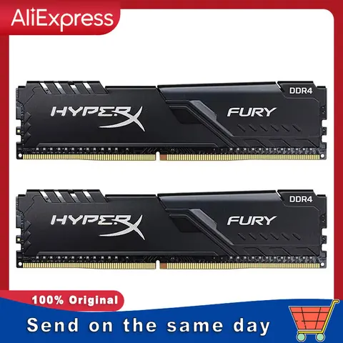 Memória HyperX Fury DDR4 8GB 16GB RAM 3200MHz 2666MHz 2400MHz RAM para Desktop 1.2V DIMM PC-21300 25600