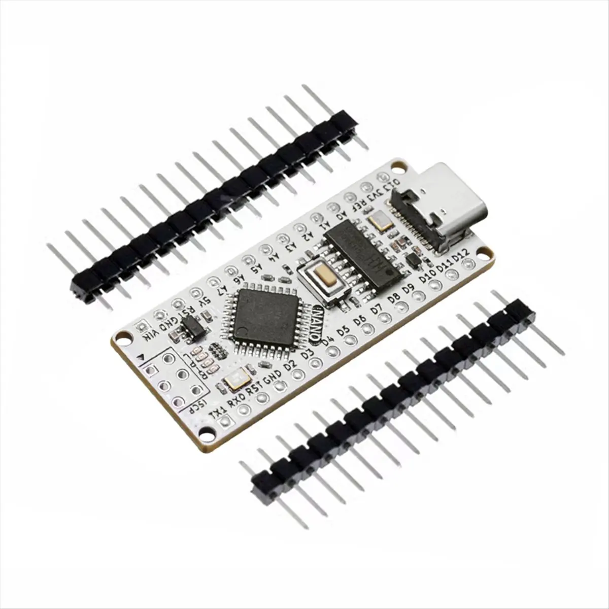 

[ABDH] Improved Atmega328P Development Board Type-C Interface Compatible with for Arduino Nano V3.0 CH340G, White A