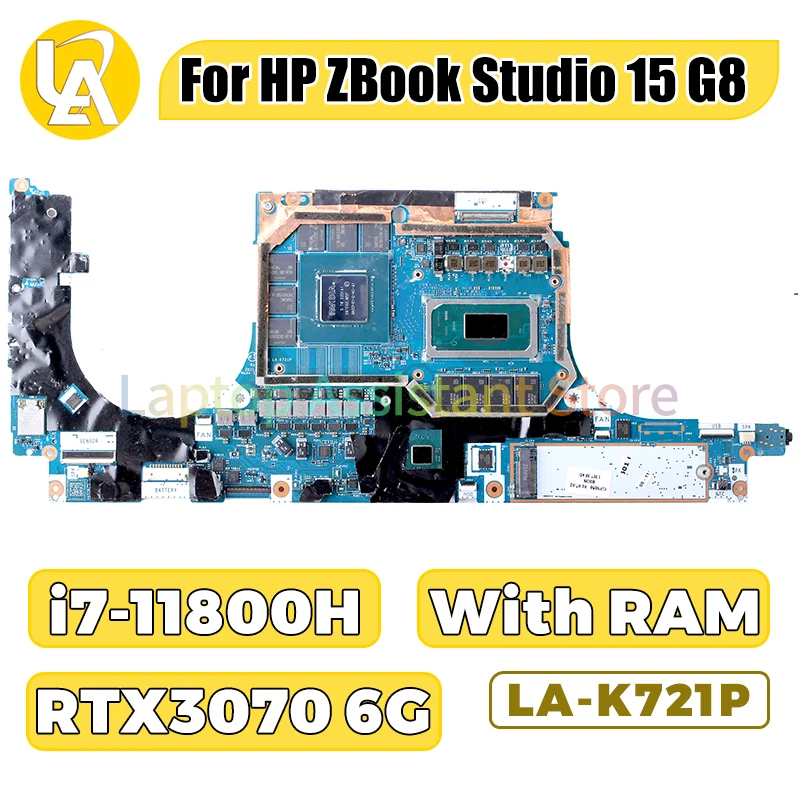 

LA-K721P для ноутбука HP ZBook Studio 15 G8, материнская плата SRKT3 i7-11800H RTX3070 6G GN20-E5-A1 M74238-601, тест материнской платы для ноутбука