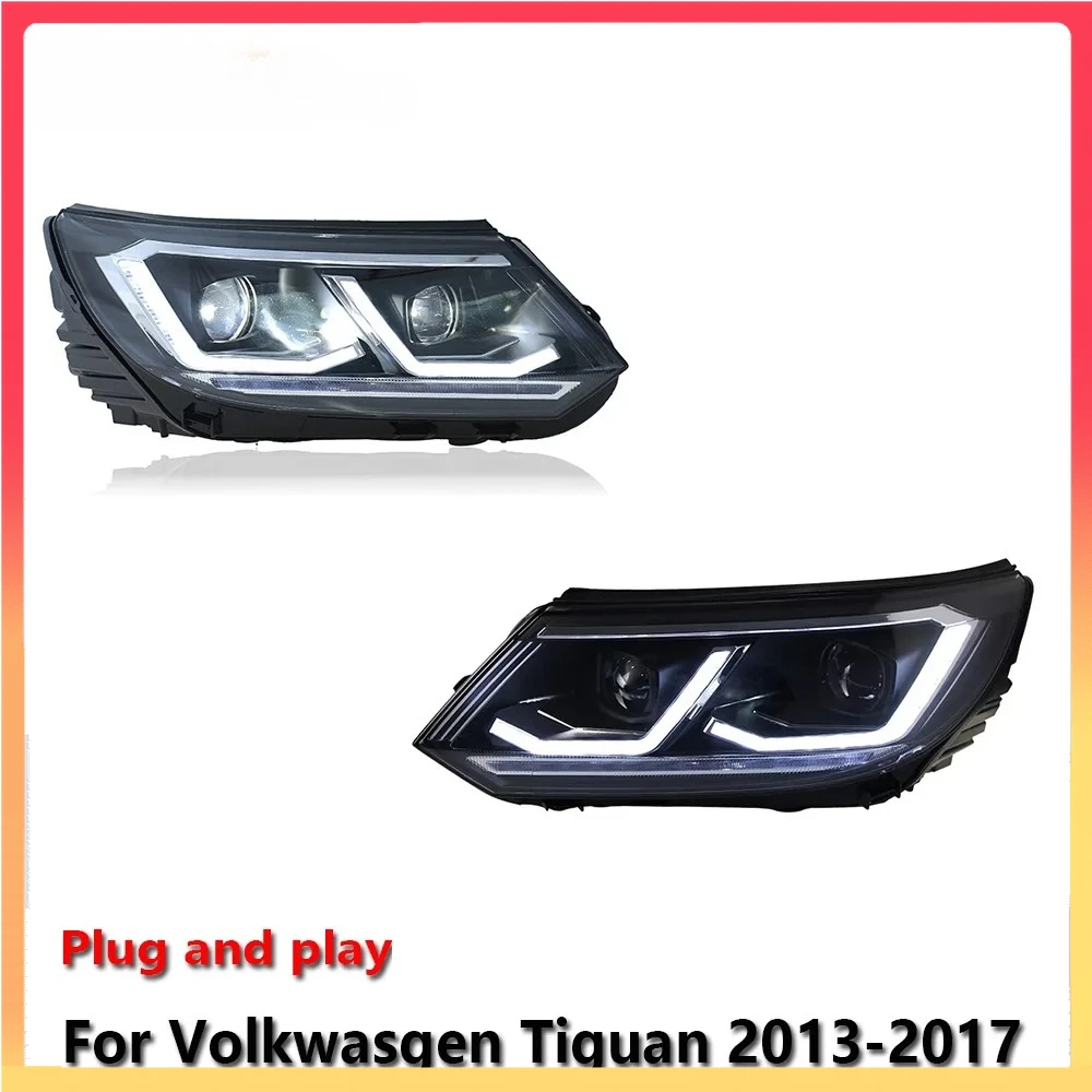

Автомобильные светодиодные фары, автомобильные детали для Volkswagen Tiguan 2013-2017, противотуманные DRL, стоп-сигнал, указатель поворота, Plug and Play