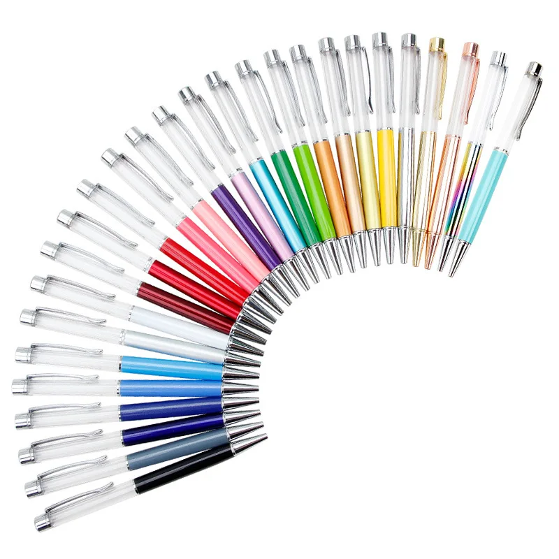 100pcs Colorful Empty Tube Floating DIY Pens Liquid Sand Pens Ballpoint Pen Supplies for Many Occasions School Office Logo pen