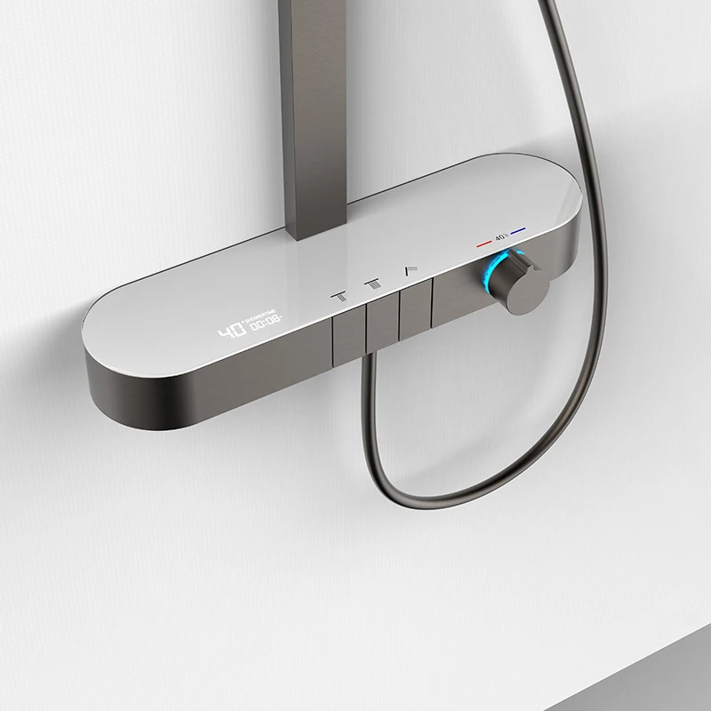 الذكية الحائط كاملة الحمام المطر الكروم ترموستات رئيس البيانو الأمطار حمام دش مجموعة مع خلاط