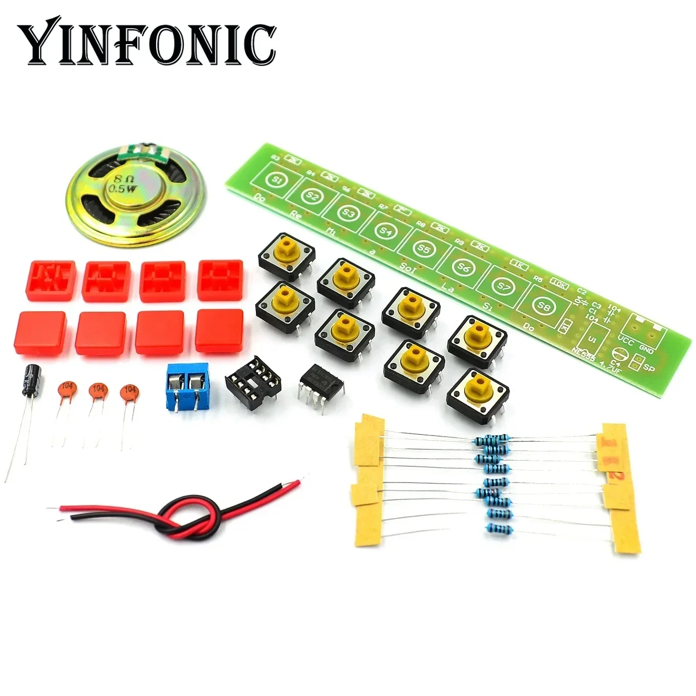 1SET NE555 Component Electronics Electric Piano Organ Module DIY Kit Learn electronic principles, children's lab