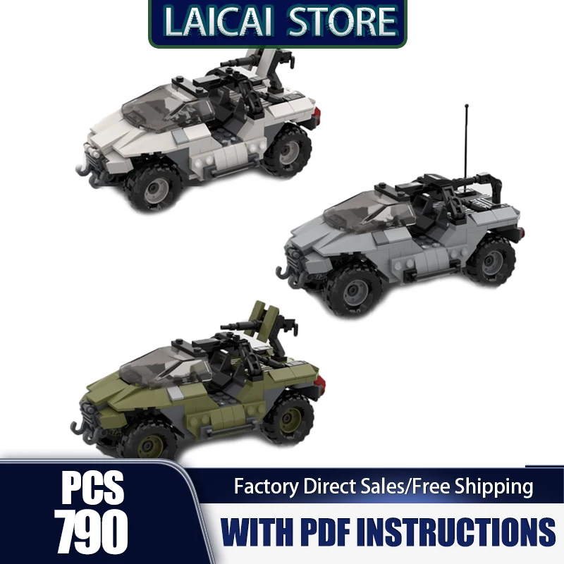 

Модель бронеавтомобиля Moc, строительные блоки, модель арктического танка Halo, технологические кирпичи, сделай сам, военный танк, сборка, праздничные игрушки, набор подарков