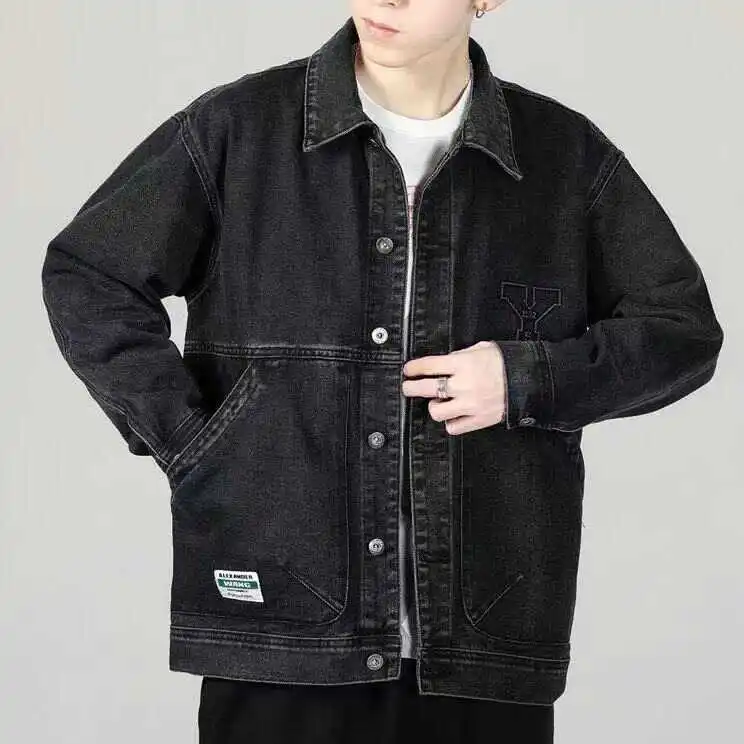 الراقية الرجال فضفاضة تناسب الدنيم Jaet الخريف الشتاء جديد Sle كبيرة الحجم الجينز الربيع العصرية ملابس العمل معطف الشباب ular