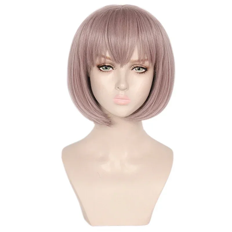 Danganronpa Ruruka Ando Short Wig Cosplay Costume Dangan Ronpa Heat Resistant Synthetic Hair Ruruka Andoh Women Wigs + Wig Cap