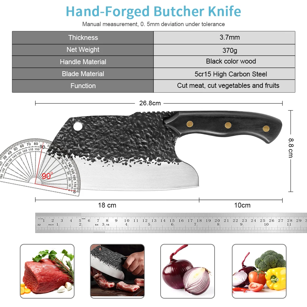 XITUO Handmade Forging Butcher Knife Sharp Kitchen Chef Knife Cooking Cleaver Knives Meat Vegetable Filleting Slicing knife