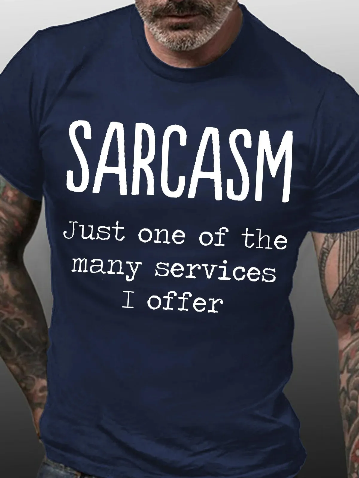 Graphic Print Casual Tee Shirts Sarcasm Quote Men's Short Sleeve T-Shirt