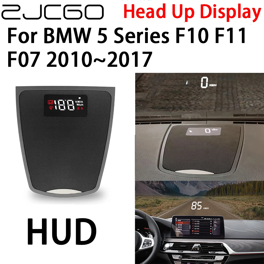 ZJCGO Car HUD Head Up Display Speedometer Projector Alarm Electronic Accessories for BMW 5 Series F10 F11 F07 2010~2017