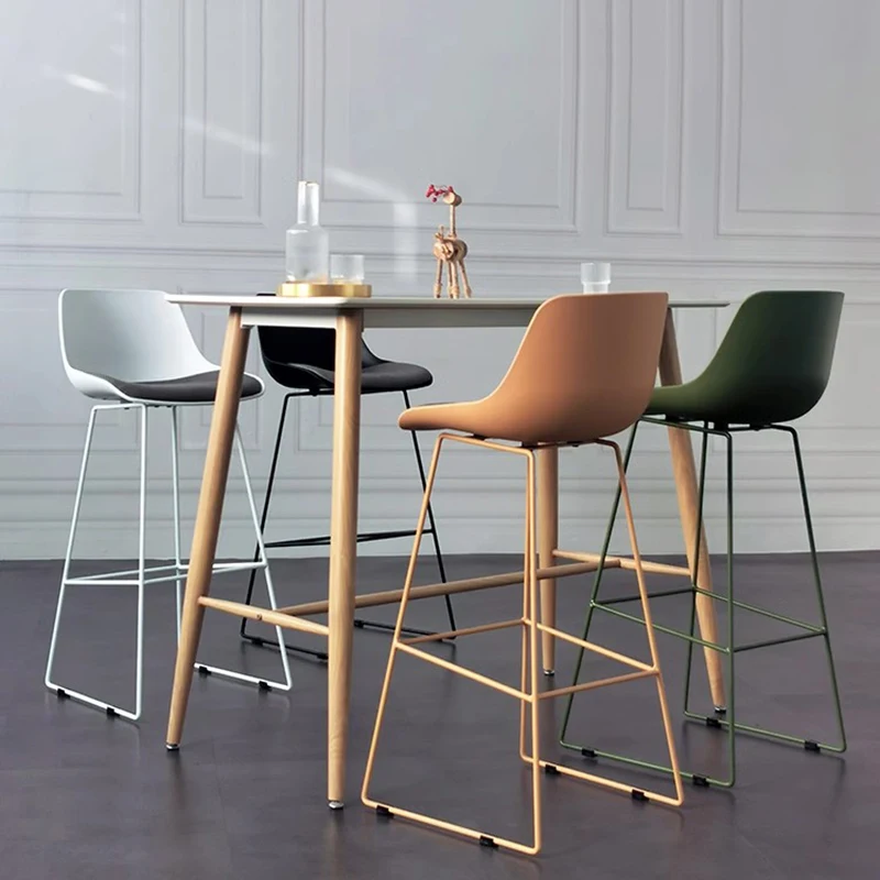 

Home Nordic Bar Stool Reception Coffe Island Banks High Kitchen Counter Stools High Minimalist Pink Cadeira Bar Furniture XR50BY