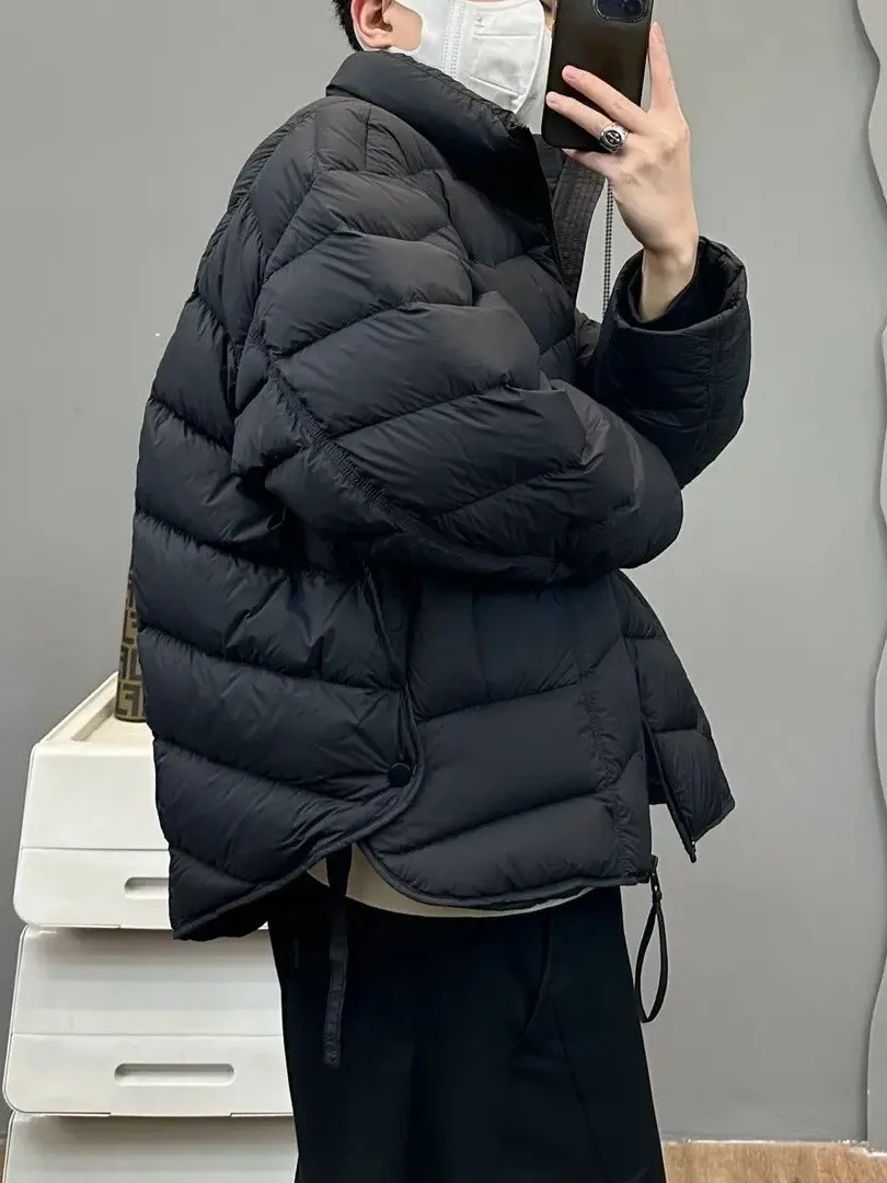 

Men's Lightweight Loose Fit Du down Jaet Stand Collar Quilted Warm Faionable Versatile Winter Outerwear Casual Sle