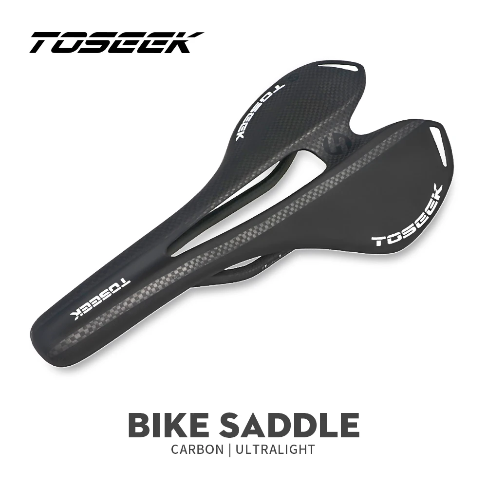 TOSEEK 전체 탄소 섬유 자전거 안장 도로 MTB 자전거 탄소 안장 105g 7*9 탄소 레일 8 색