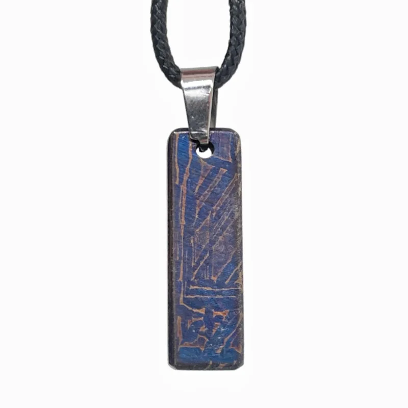 Muonionalusta Meteorite Specimen Necklace Short Rounded Rectangle Iron Meteorite Slice Pendant Space Rock Collection Gift LK637