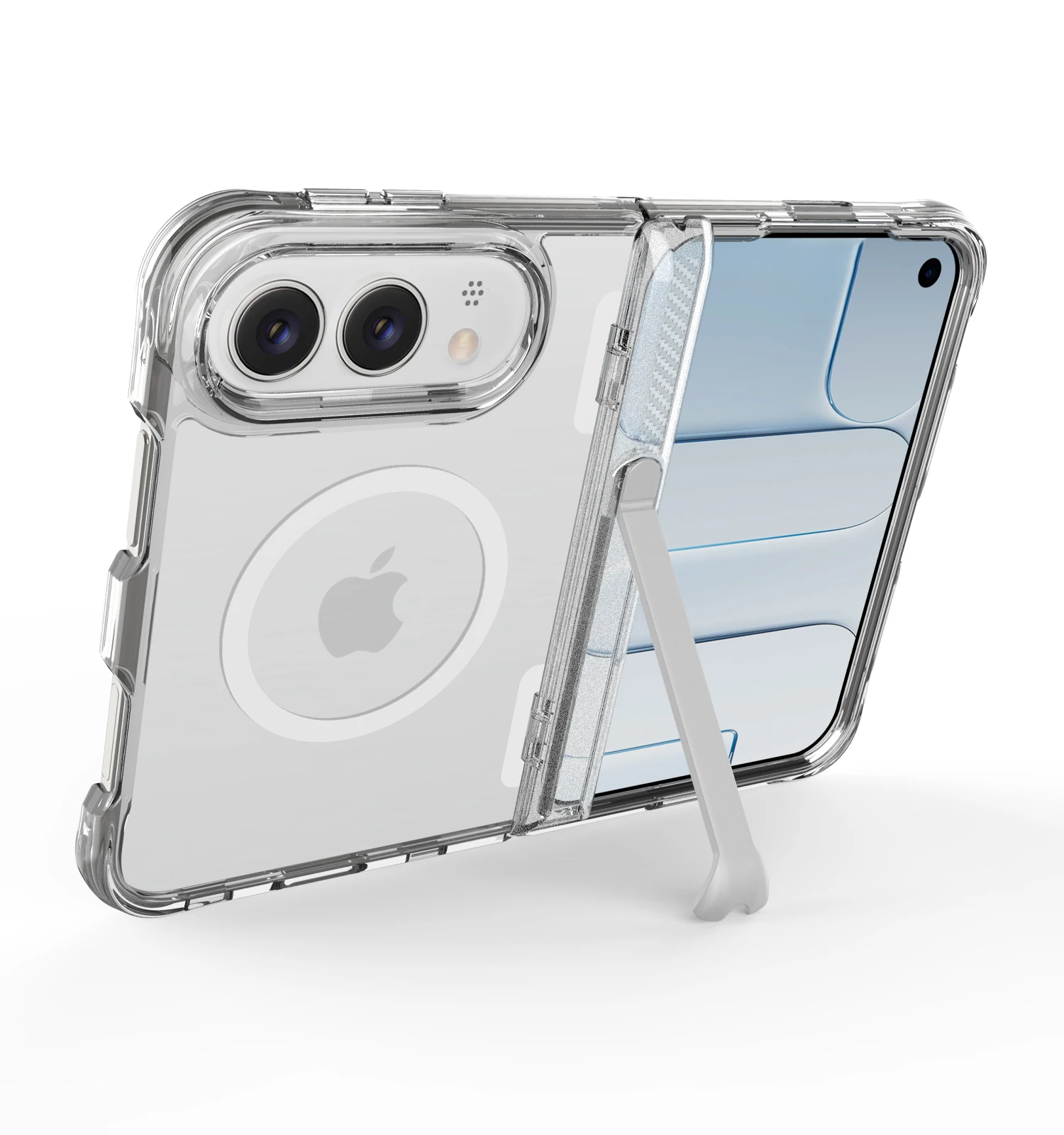 Invisible Bracket Transparent Phone Case For IPhone18 Fold, Side Hinge For iphone Ultra Reinforced Corners Protection