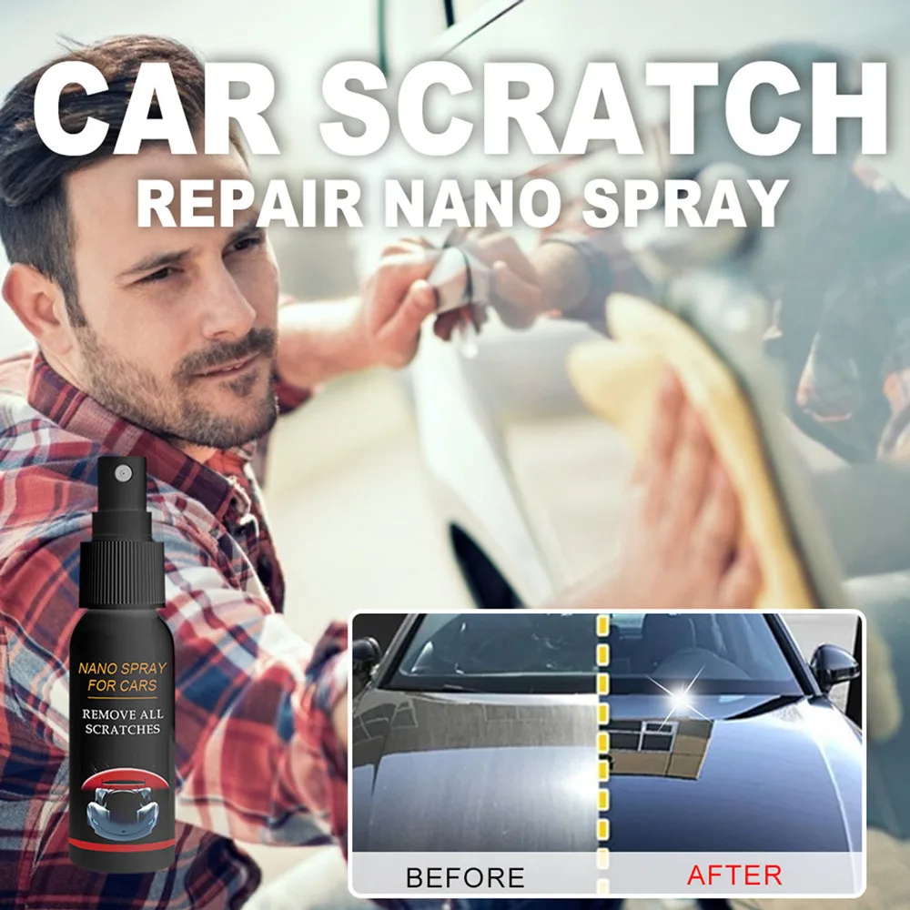 Car Scratch Repair Nano Removal Spray Quick Repair Scratch Nano Car Scratch Repair Polishing Spray for All Body (30ml/1 Piece)