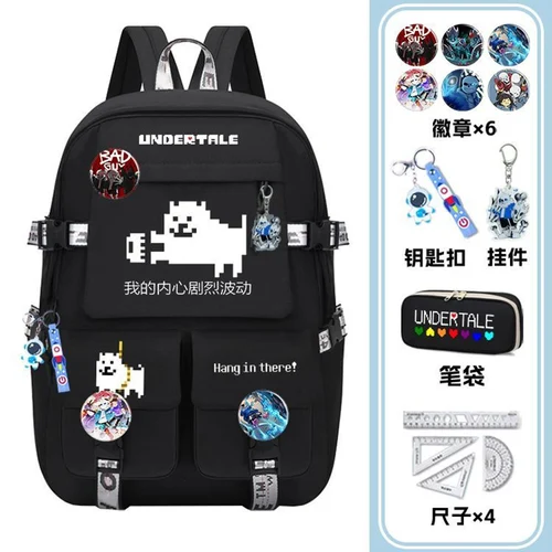 Imagen 1 del producto 45 × 31 × 14 cm negro, Undertale Sans, Mochilas escolares para estudiantes, niños y adolescentes, Mochilas de Anime de gran capacidad, regalo para niñas y niños