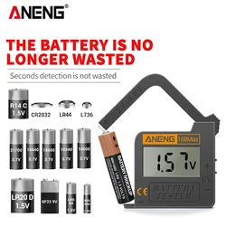 ANENG 168Max Digital Lithium Battery Tester Capacity Universal Test Checkered Load Analyzer Display Check AAA AA Button Cell