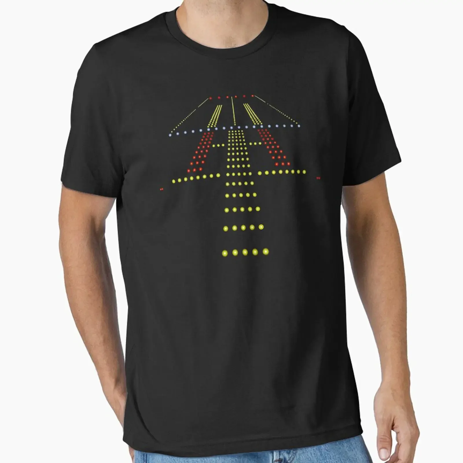 Runway Night View Aviation Airport Lights Essential T Shirt vintage Washed Casual Soft graphic designer clothes Breathable
