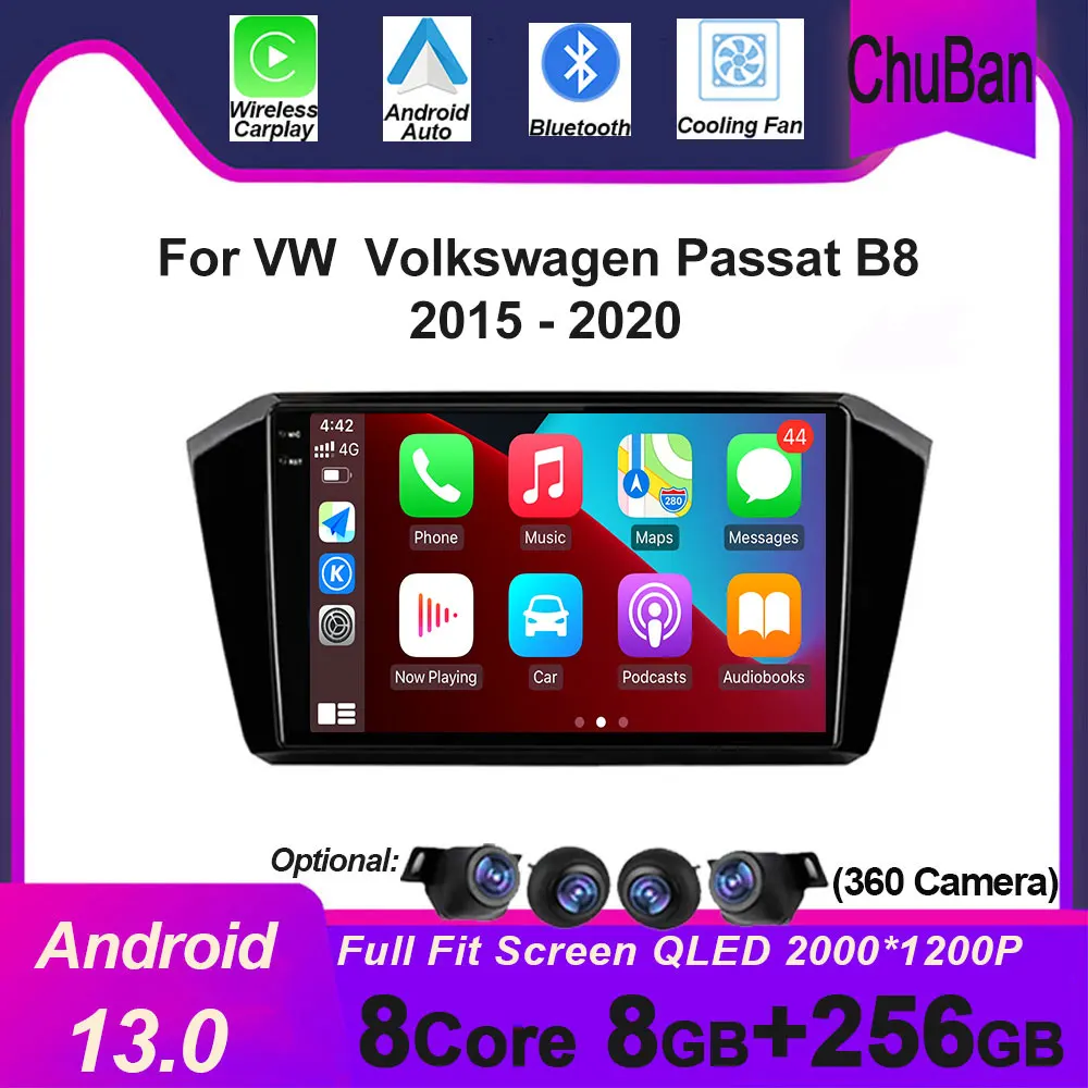 

10.1 For VW Volkswagen Passat B8 2015 - 2020 Android 13 Auto Radio Multimedia GPS Player Stereo Carplay Wireless WIFI Screen