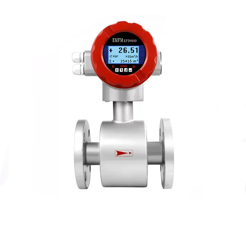 ความแม่นยํา 1.0% เหล็กคาร์บอน PTFE ซับ Sewage น้ําเสีย Liquid Flow Meter Salt Solution แม่เหล็กไฟฟ้า Flowmeter