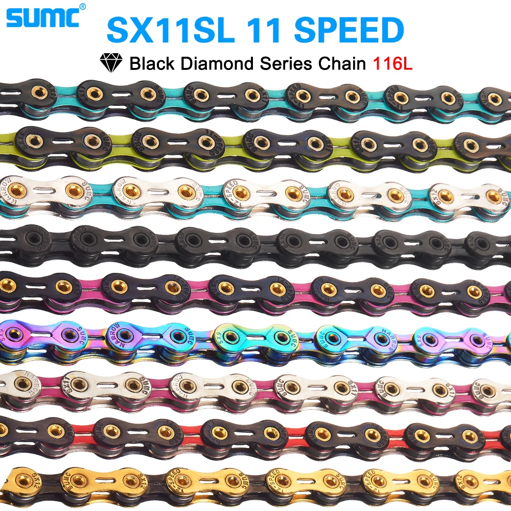 SUMC 11 Speed X11SL Bicycle Diamond Chain Hollow MTB Mountain Road Bike Ultralight Durable Missing Link Chain For SHIMANO SRAM