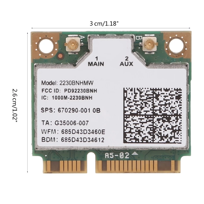 ミニ PCIe ラップトップアダプタ 2230BNHMW インテル 2230BN ワイヤレス Wifi カード BT4.0 670290-001 DV4 DV6 DV7 4 6