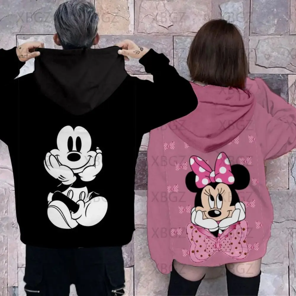 Women\'s 2024 Sweatshirt Disney Top Woman Mickey Men\'s Hoodie Couple Outfit Hoodies Minnie Mouse Sweatshirts Children\'s Y2k Print